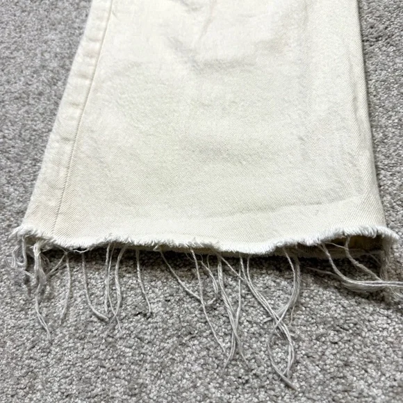 Abercrombie & Fitch 90s Relaxed Jean High Rise Curve Love Off-White Cream Jeans - Picture 4 of 9